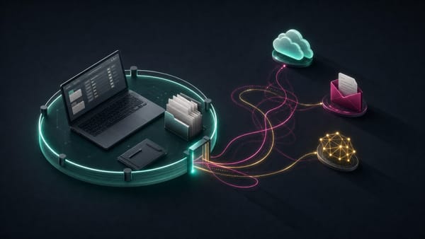 Verwalteter Arbeitsplatz und externe Cloud-, Dateitransfer- und KI-Werkzeuge außerhalb seiner Grenzen.