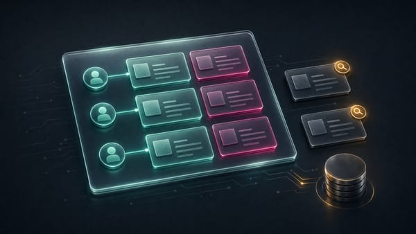 Aktive und ungenutzte Softwarelizenzen werden auf einem übersichtlichen digitalen Prüfbrett gegenübergestellt.